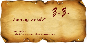 Zboray Zekő névjegykártya